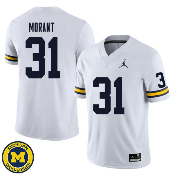 Mens University of Michigan #31 Jordan Morant White Fashion Jersey